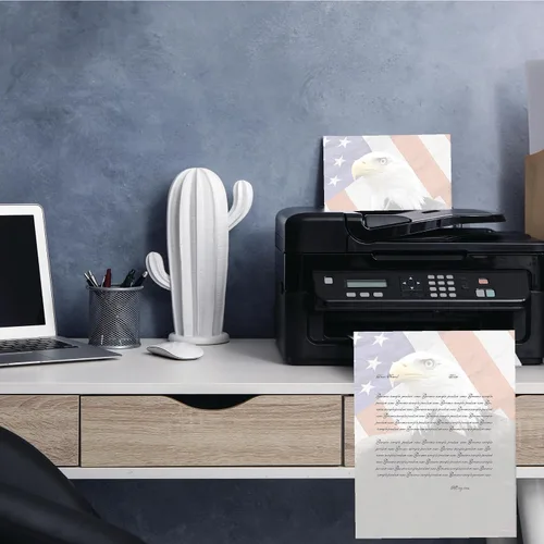 Vista 6 de American Eagle - Papel para impresora láser e inyección de tinta con membrete, paquete de 100