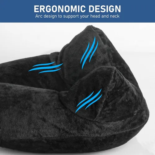 Vista 3 de Almohadas de viaje rellenas de aire para dormir, soporte de cuello de avión, almohada de viaje inflable, almohada cervical de viaje para almohada