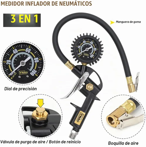 Vista 2 de Kit de accesorios para compresor de aire de 18 piezas, kit de manguera de compresor de aire de polietileno de retroceso de 1/4 pulgadas x 25 pies