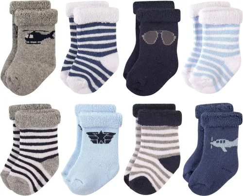 Vista 18 de Hudson Baby - Calcetines de algodón para bebés recién nacidos y Terry para niñas bebés