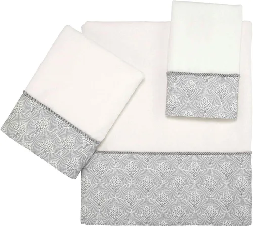 Vista 8 de Avanti Linens - Juego de toallas de 3 piezas, toallas de algodón suaves y absorbentes (colección Deco Shell, marfil)