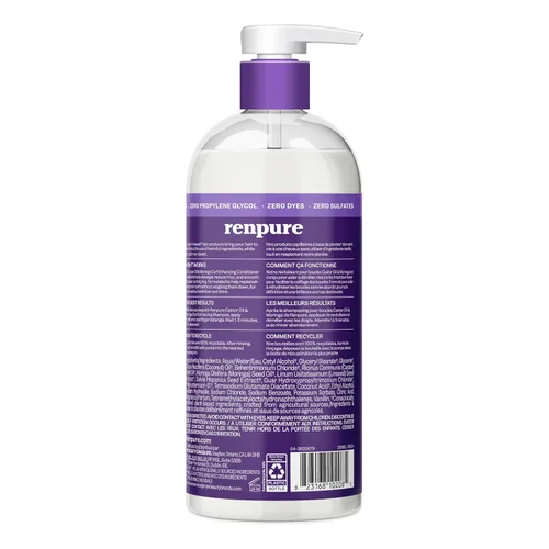 Vista 2 de Renpure Aceite de ricino y acondicionador para mejorar los rizos de moringa, para rizos hidratados, desenredados y sin encrespamiento, con aceite