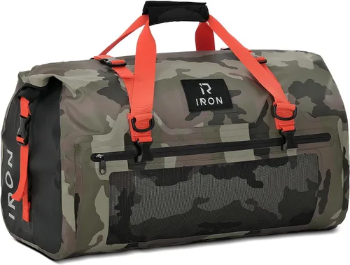 Vista 9 de BORLENI Bolsa de lona impermeable para motocicleta, bolsa trasera de equipaje con gran espacio de almacenamiento, cierre superior enrollable