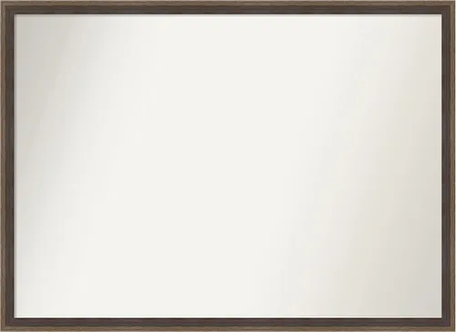 Vista 80 de Amanti Art Brown Bathroom Mirror for Over Sink, 21x33 Custom Made Hardwood Wedge Mocha Rectangle Vanity Mirror, Large Modern Wood Frame, Hangs