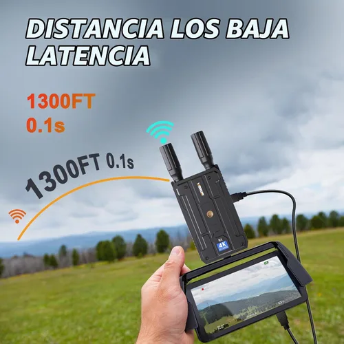 Vista 4 de Receptor HDMI inalámbrico, solo receptor, Plug&Play rango de 1300 pies extensor HDMI inalámbrico 4K con latencia de 0.1S, para transmisión