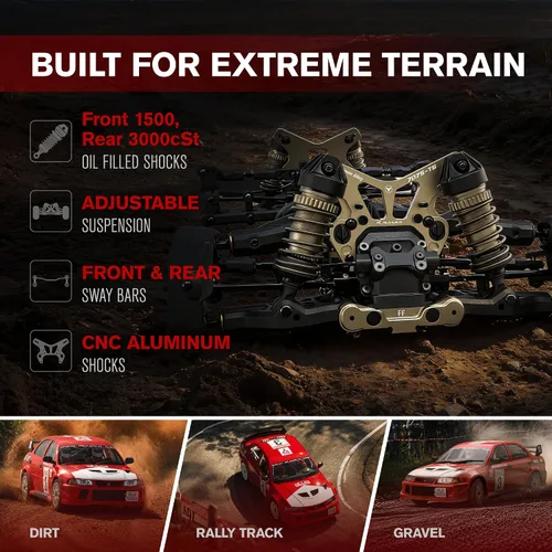 Vista 3 de Mitsubishi EVO 6.5 TME con licencia 1/7 sin escobillas RTR RC Rally Car, SLEVO-07