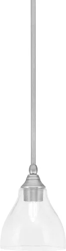 Vista 223 de Toltec Lighting Tallo Colgado Mini colgante, acabado de cobre negro, 3.5" cuadrado humo burbuja vidrio