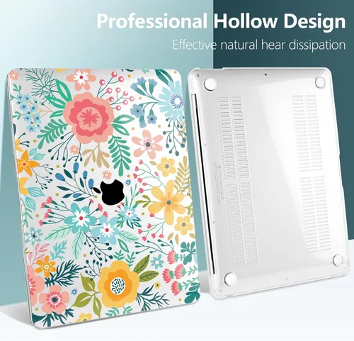 Vista 6 de TWOLSKOO Funda para MacBook Air de 13,3 pulgadas (versión antigua 2018-2021, modelos: M1 A2337, A2179, A1932) - Carcasa rígida con protector de Flor