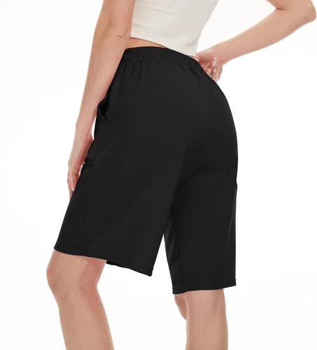 Vista 3 de SICVEK Womens Knee Length Bermuda Shorts Loose Fit Summer Cotton Comfy Lounge Shorts Drawstring with Pockets