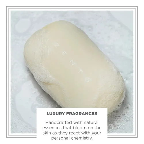 Vista 3 de Zents Triple Milled Luxe Bar Soap Set (fragancia Earth & Sun) Jabón hidratante con manteca de karité orgánica Jabón suave para manos y cuerpo