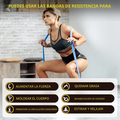 Vista 4 de Bandas de dominadas, bandas de resistencia, banda de asistencia para dominadas, bandas de ejercicio para hombres y mujeres, estiramientos