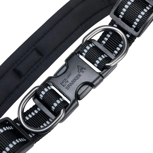 Vista 7 de EXCELLENT ELITE SPANKER Arnés sin tirones para perro, chaleco reflectante ajustable, suave acolchado, correa para el pecho de fácil mascota con Negro