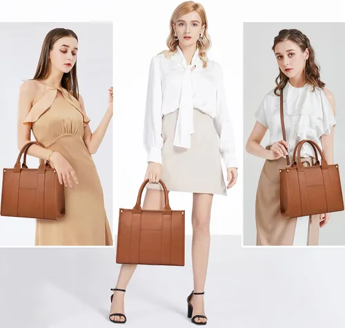 Vista 3 de The Tote Bag - Bolso cruzado para mujer, bolso de hombro, bolsos de mano de piel sintética con asa superior con cremallera