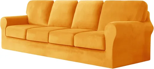 Vista 36 de Funda de sofá con fundas de cojín de asiento separadas y fundas de respaldo, fundas elásticas para sofá, fundas protectoras de terciopelo