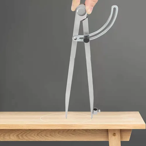 Vista 3 de Compás de 12 pulgadas para geometría, compás para carpintería, compás de carpintería de precisión con divisor de ala y soporte para lápices, compás