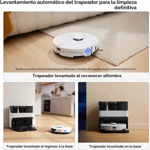 Vista 5 de roborock S7 Max Ultra Robot Aspiradora y Trapeador Combo, Secado Automático de Trapeador, Lavado Automático de Trapeador, Autovaciado
