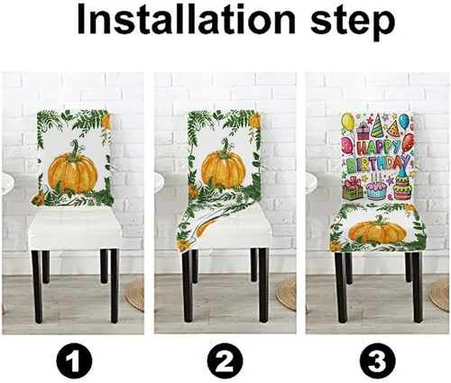 Vista 53 de CAPSCEOLL Christmas Dining Chair Covers,Snowflakes Festive Winter Pattern Stretch Chair Covers for Dining Room Set of 2 Washable Spandex Parson