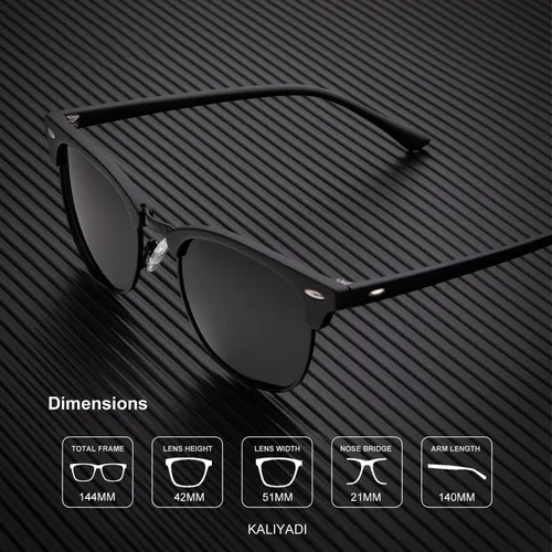Vista 3 de KALIYADI - Gafas de sol polarizadas para hombres y mujeres unisex, marco semirretráctil, estilo retro, para conducir, con bloqueo UV