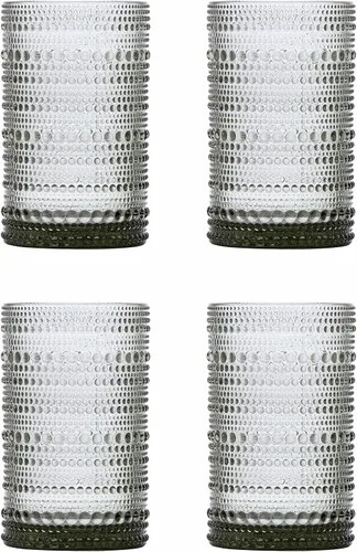 Vista 12 de Fortessa Jupiter - Vidrio de hobnail con cuentas, 10 onzas, doble estilo antiguo (juego de 4), transparente