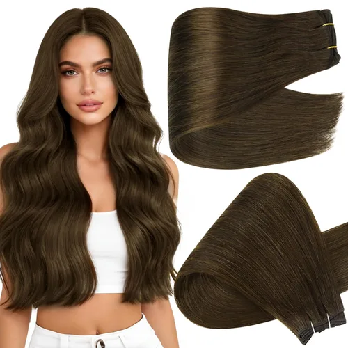 Vista 28 de Full Shine Extensiones de trama de cabello humano, cabello natural negro brillante, para mujeres, 1.76 oz (50 g), 10 pulgadas (25.4 cm), cabello