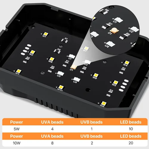Vista 7 de Luz de reptil LED UVB regulable con temporizador automático, 4.3