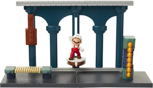 Vista 7 de Nintendo Super Mario Lava Castle Deluxe Play Set, incluye: figura de Mario de fuego de 2.5 pulgadas y características mecánicas, torre de bolas
