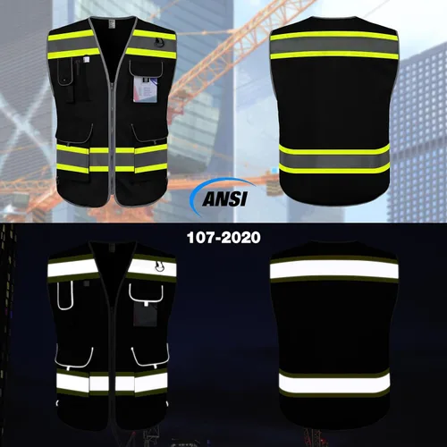 Vista 2 de TCCFCCT 9 Pockets Hi Vis Safety Vest for Men Women with Extend Edge, Class 2