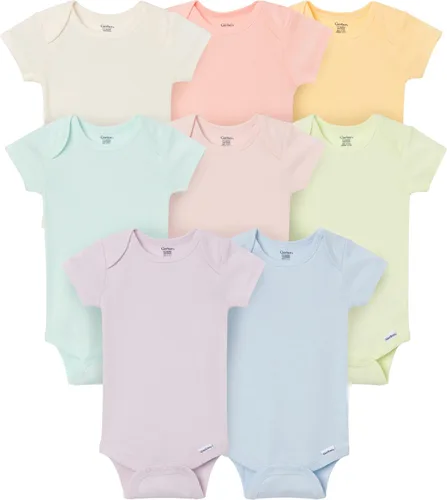 Vista 9 de Gerber Mamelucos Bodies unisex de manga corta para bebé, paquete de 8 Animales verde