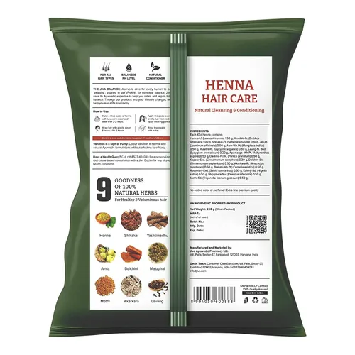 Vista 2 de Jiva Ayurveda Polvo de henna para cabello, 7.05 oz (paquete de 1) — Acondicionador herbario natural para limpieza profunda, brillo y soporte