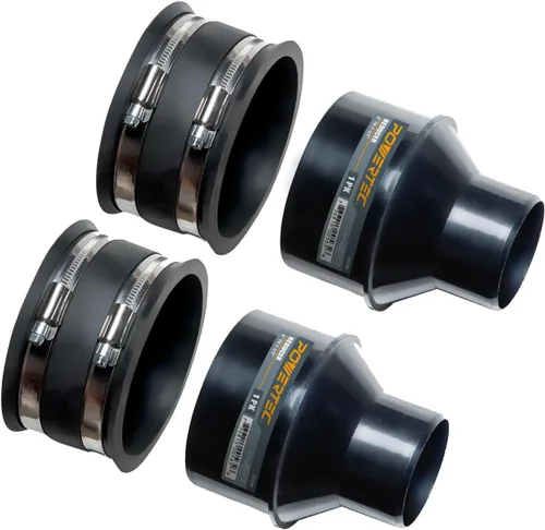 Vista 11 de POWERTEC 70469 Tubo de PVC transparente de 2-1/2" x 36" de largo, codo de 90 grados OD de 2-1/2" y acoplamiento de tubería de 2-1/2" para manguera