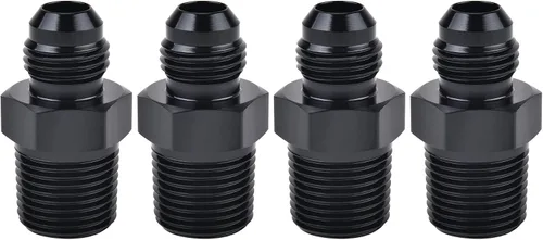 Vista 17 de EVIL ENERGY 3AN macho Flare a 1/4 "NPT adaptador de montaje de tubería de aluminio recto negro 4PCS