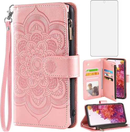 Vista 11 de Asuwish Compatible con Samsung Galaxy S20 FE Gaxaly S 20 FE 5G UW 6.5 pulgadas Funda tipo cartera de vidrio templado con tapa para Glaxay S20FE5G
