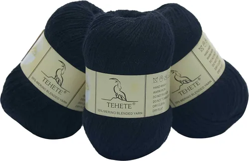 Vista 8 de Ovillo de lana de merino para tejer (3 capas) suave y ligero de 150g para ganchillo (Beige)