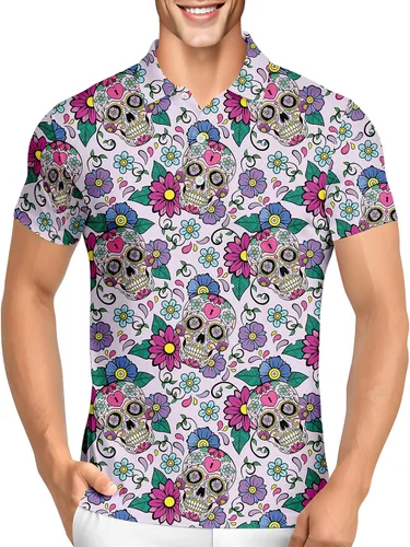 Vista 8 de PAGYMO Camisetas de golf divertidas para hombre, diseño de impresión loca Aop-polo-06361