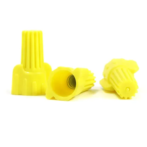 Vista 2 de 100 conectores de tuercas de alambre aladas, amarillo de 22-10 AWG, tapas de alambre de tornillo eléctrico de fácil giro (P11 amarillo)