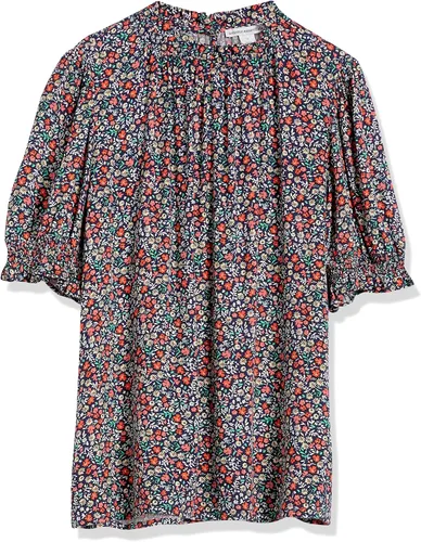 Vista 5 de Tienda Essentials Camisa de sarga fluida para mujer con detalle de bata de manga corta