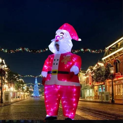 Vista 4 de bDDeDD Disfraz inflable de payaso con luz LED para fiesta de Navidad