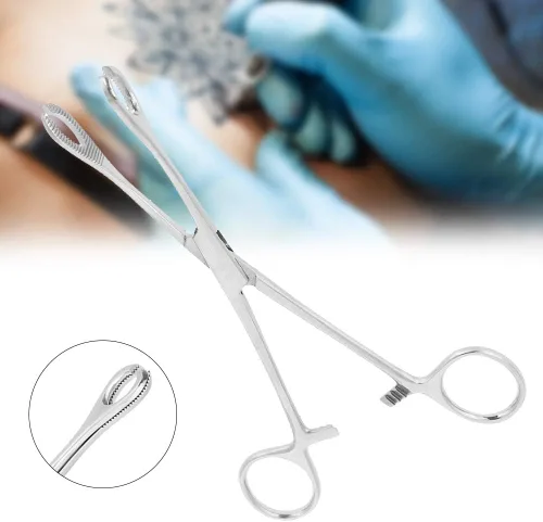 Vista 4 de Alicates profesionales de acero inoxidable 316L para oreja, labio, ombligo, nariz, lengua, tabique, pinza de esponja