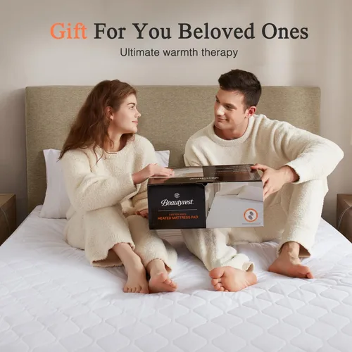 Vista 11 de Beautyrest - Funda calefactable para colchón de mezcla de algodón con tecnología de confort seguro - Funda eléctrica acolchada de lujo con bolsillo