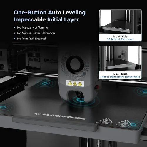 Vista 4 de FLASHFORGE Adventurer 5M Impresora 3D con Nivelación Automática Completa, Impresión de Alta Velocidad Máxima de 600mm/s, Extrusora Directa de 280°C