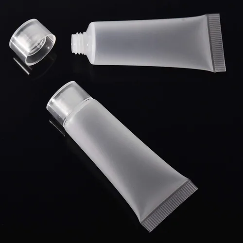 Vista 3 de Mose Cafolo ~ 100 botellas vacías de loción de artículos de tocador con tapa de tornillo. Plástico blanco liso y pulido con jeringa gratis como