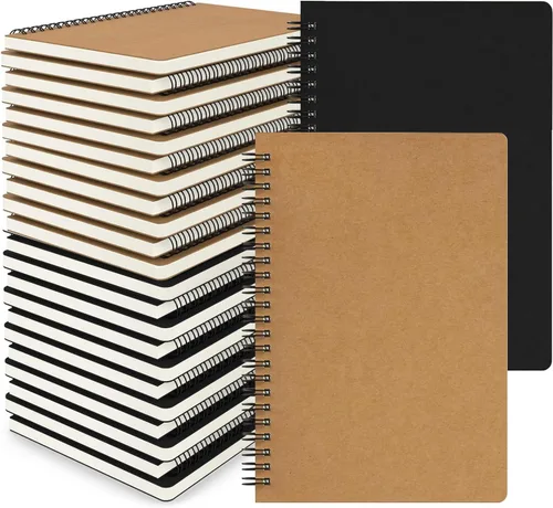Vista 22 de EUSOAR - Cuaderno rayado A5 con espiral, para escritura, viajes, notas, diario, bocetos, para estudiantes, oficina, negocios, tapa de 3
