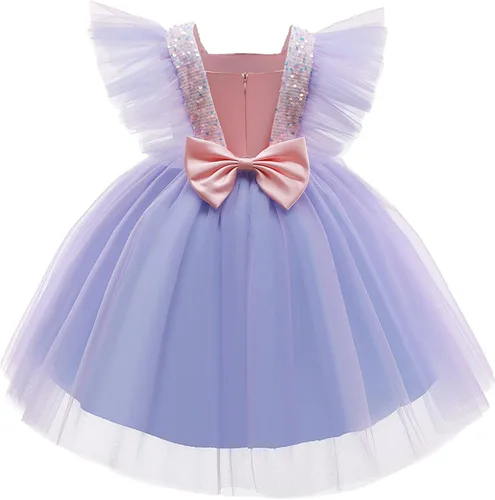 Vista 2 de NNJXD Vestido de princesa para niña, vestido de tul para fiesta de boda
