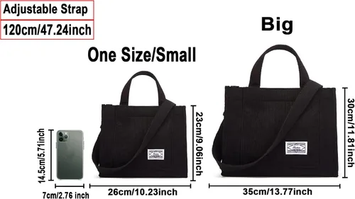 Vista 2 de Bolso de mano para mujer, pequeño bolso de mano, elegante bolso de mano para mujer, bolso de pana hobo de moda, bolso cruzado de mano