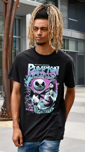 Vista 5 de Disney Nightmare Before Christmas Jack Skellington Nightmare King World Tour Camiseta