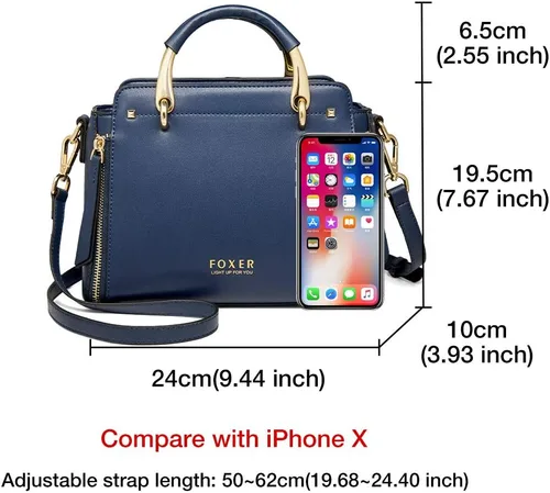 Vista 3 de Bolsos de cuero para mujer, bolsos con asa superior con correa ajustable