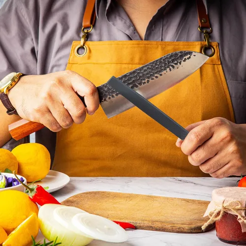 Vista 6 de Lima plana de corte medio de 6 pulgadas, dientes de corte doble, lima de mano de acero endurecido alto sin mango, adecuada para dar forma a madera