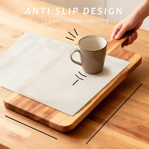 Vista 7 de Juego de 4 manteles individuales de vinilo duraderos, antideslizantes para mesa de comedor, resistentes al calor, lavables, de PVC, fáciles