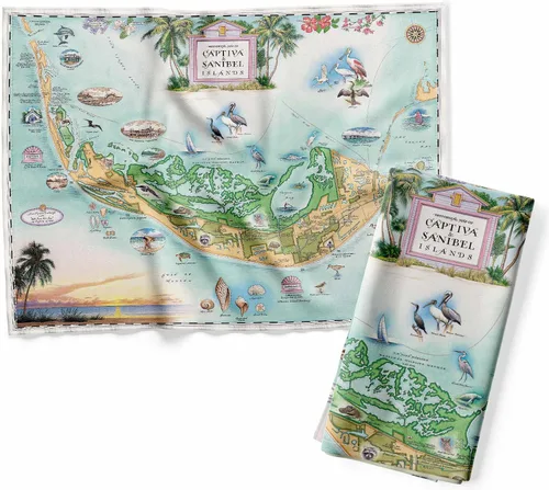 Vista 3 de Xplorer Maps 1000 Islands Map - Toalla decorativa de harina para cocina, 100% algodón, 18 x 24 pulgadas