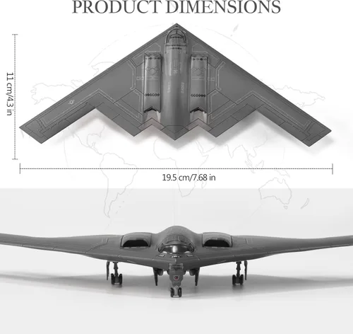 Vista 2 de B-2A Spirit - Aviones fundidos a presión a escala 1/200, modelo de bombardero sigiloso, regalo para coleccionistas, entusiastas de la aviación
